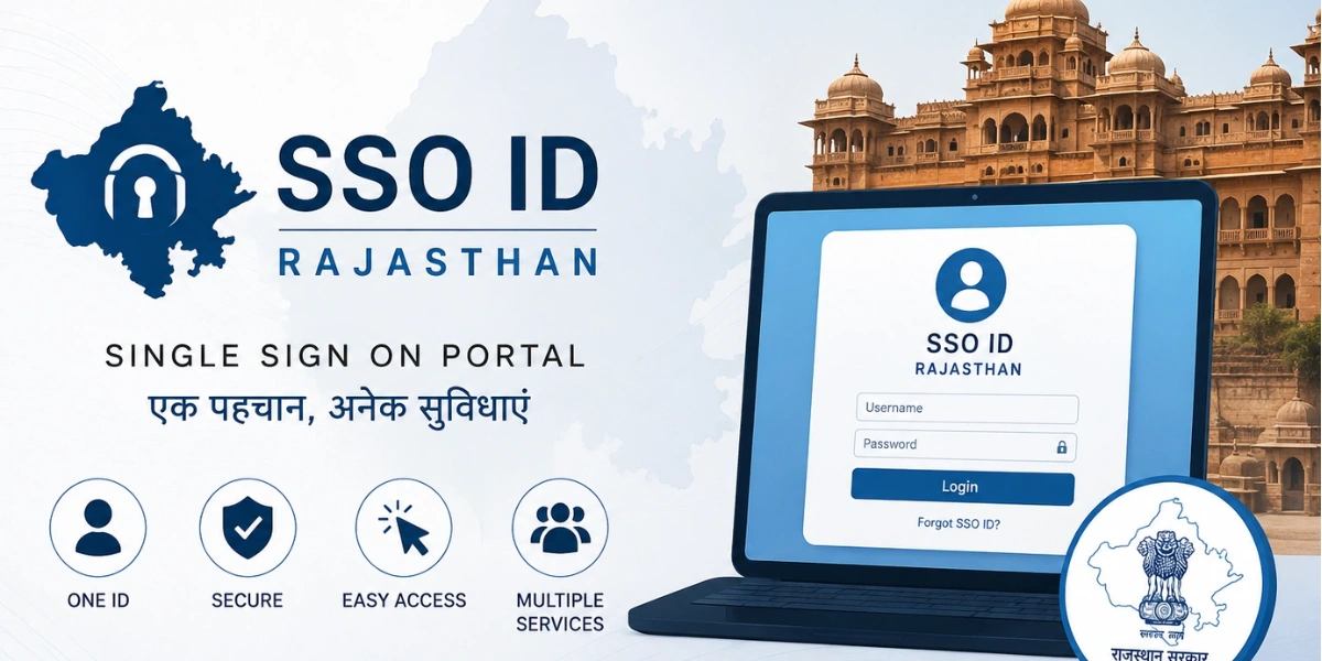 Official SSO ID Rajasthan Government Portal Dashboard Interface at sso.rajasthan.gov.in